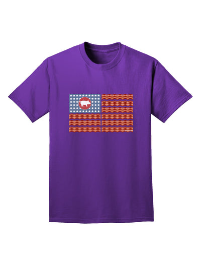 American Bacon Flag Adult Dark T-Shirt-Mens T-Shirt-TooLoud-Purple-Small-Davson Sales