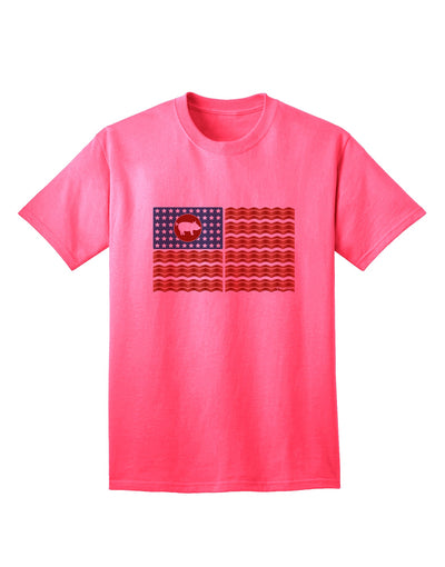 American Bacon Flag Adult T-Shirt-Mens T-Shirt-TooLoud-Neon-Pink-Small-Davson Sales