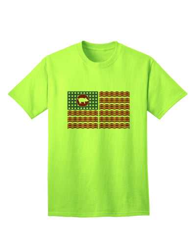 American Bacon Flag Adult T-Shirt-Mens T-Shirt-TooLoud-Neon-Green-Small-Davson Sales