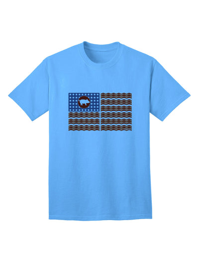 American Bacon Flag Adult T-Shirt-Mens T-Shirt-TooLoud-Aquatic-Blue-Small-Davson Sales