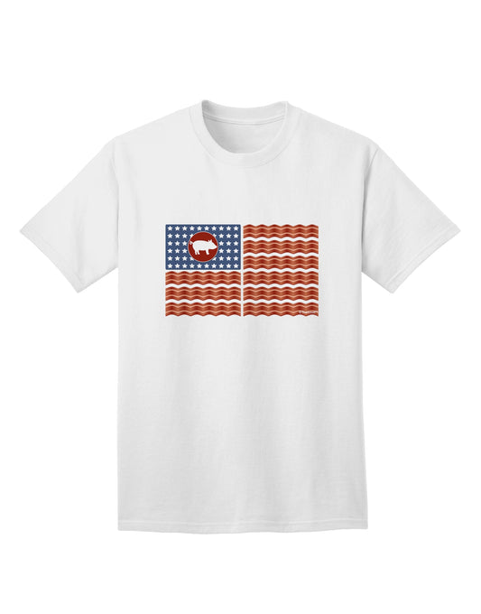 American Bacon Flag Adult T-Shirt-Mens T-Shirt-TooLoud-White-Small-Davson Sales
