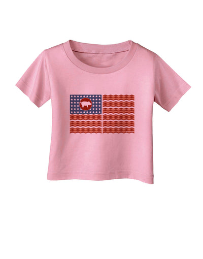 American Bacon Flag Infant T-Shirt-Infant T-Shirt-TooLoud-Candy-Pink-06-Months-Davson Sales