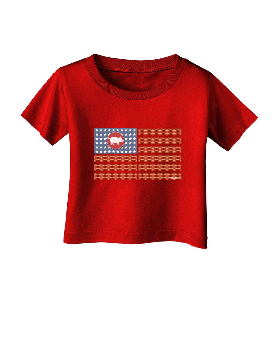 American Bacon Flag Infant T-Shirt Dark-Infant T-Shirt-TooLoud-Black-06-Months-Davson Sales