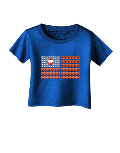 American Bacon Flag Infant T-Shirt Dark-Infant T-Shirt-TooLoud-Royal-Blue-06-Months-Davson Sales