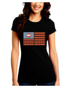 American Bacon Flag Juniors Crew Dark T-Shirt-T-Shirts Juniors Tops-TooLoud-Black-Juniors Fitted Small-Davson Sales