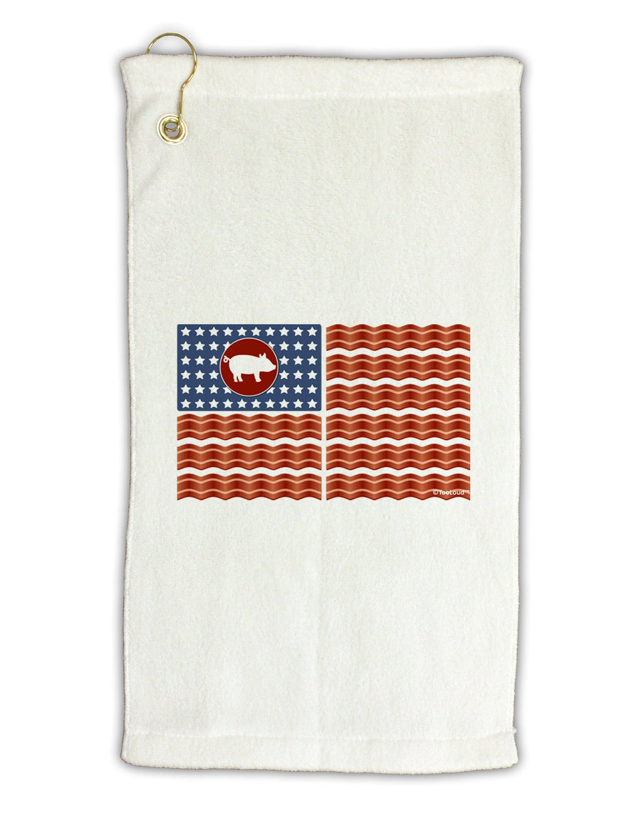 American Bacon Flag Micro Terry Gromet Golf Towel 16 x 25 inch-Golf Towel-TooLoud-White-Davson Sales