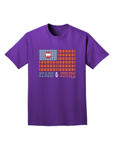 American Bacon Flag - Stars and Strips Adult Dark T-Shirt-Mens T-Shirt-TooLoud-Purple-Small-Davson Sales
