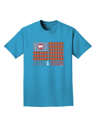 American Bacon Flag - Stars and Strips Adult Dark T-Shirt-Mens T-Shirt-TooLoud-Turquoise-Small-Davson Sales