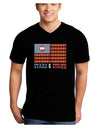 American Bacon Flag - Stars and Strips Adult Dark V-Neck T-Shirt-TooLoud-Black-Small-Davson Sales