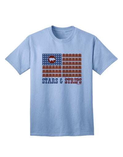 American Bacon Flag - Stars and Strips Adult T-Shirt-Mens T-Shirt-TooLoud-Light-Blue-Small-Davson Sales