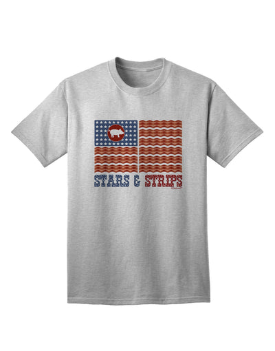 American Bacon Flag - Stars and Strips Adult T-Shirt-Mens T-Shirt-TooLoud-AshGray-Small-Davson Sales