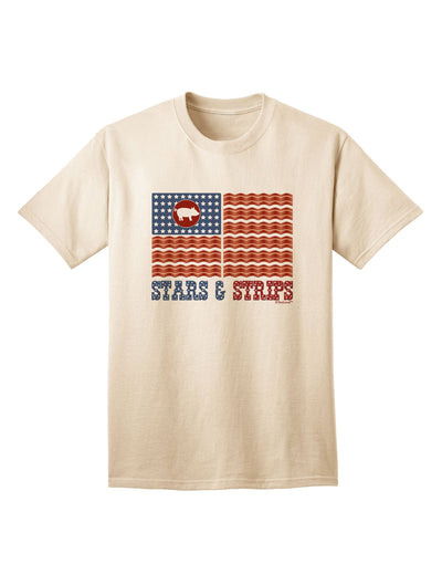 American Bacon Flag - Stars and Strips Adult T-Shirt-Mens T-Shirt-TooLoud-Natural-Small-Davson Sales