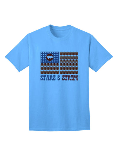 American Bacon Flag - Stars and Strips Adult T-Shirt-Mens T-Shirt-TooLoud-Aquatic-Blue-Small-Davson Sales