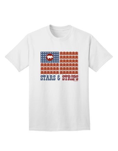 American Bacon Flag - Stars and Strips Adult T-Shirt-Mens T-Shirt-TooLoud-White-Small-Davson Sales