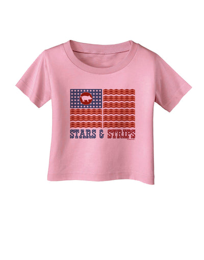 American Bacon Flag - Stars and Strips Infant T-Shirt-Infant T-Shirt-TooLoud-Candy-Pink-06-Months-Davson Sales