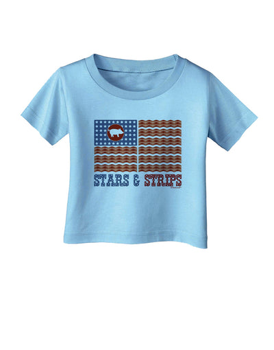 American Bacon Flag - Stars and Strips Infant T-Shirt-Infant T-Shirt-TooLoud-Aquatic-Blue-06-Months-Davson Sales