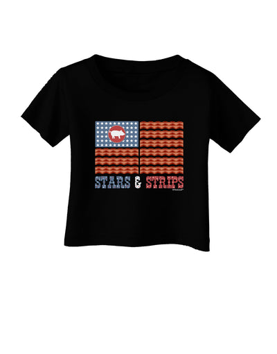 American Bacon Flag - Stars and Strips Infant T-Shirt Dark-Infant T-Shirt-TooLoud-Black-06-Months-Davson Sales