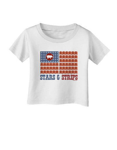 American Bacon Flag - Stars and Strips Infant T-Shirt-Infant T-Shirt-TooLoud-White-06-Months-Davson Sales