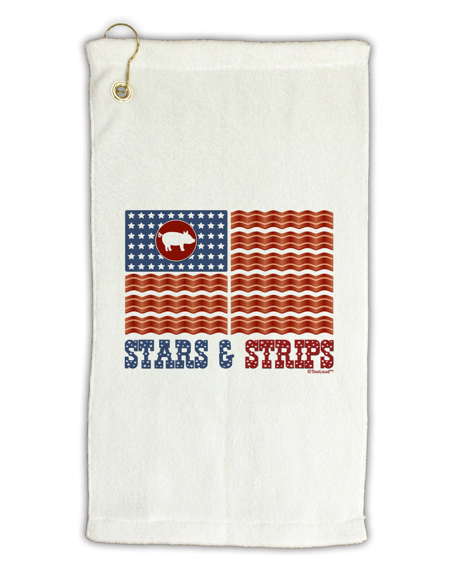 American Bacon Flag - Stars and Strips Micro Terry Gromet Golf Towel 16 x 25 inch-Golf Towel-TooLoud-White-Davson Sales
