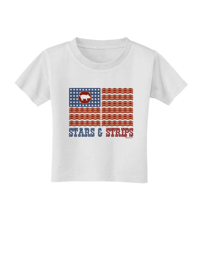 American Bacon Flag - Stars and Strips Toddler T-Shirt-Toddler T-Shirt-TooLoud-White-2T-Davson Sales