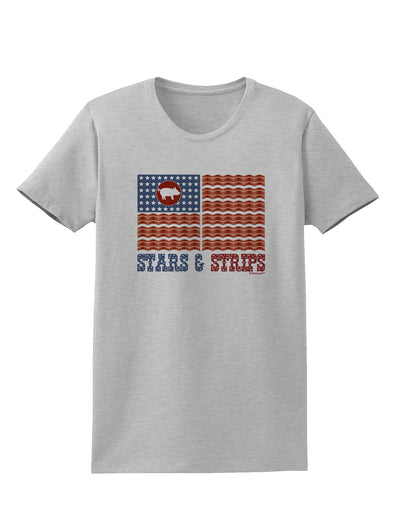 American Bacon Flag - Stars and Strips Womens T-Shirt-Womens T-Shirt-TooLoud-AshGray-X-Small-Davson Sales