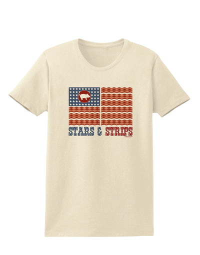 American Bacon Flag - Stars and Strips Womens T-Shirt-Womens T-Shirt-TooLoud-Natural-X-Small-Davson Sales