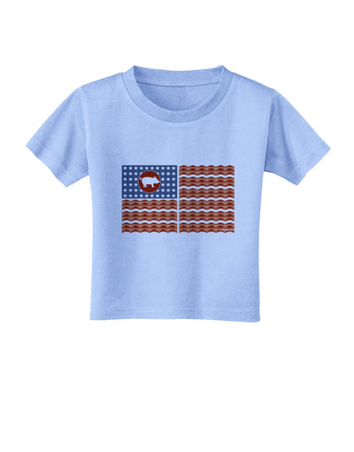 American Bacon Flag Toddler T-Shirt-Toddler T-Shirt-TooLoud-Aquatic-Blue-2T-Davson Sales