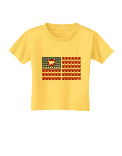 American Bacon Flag Toddler T-Shirt-Toddler T-Shirt-TooLoud-Yellow-2T-Davson Sales