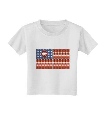 American Bacon Flag Toddler T-Shirt-Toddler T-Shirt-TooLoud-White-2T-Davson Sales