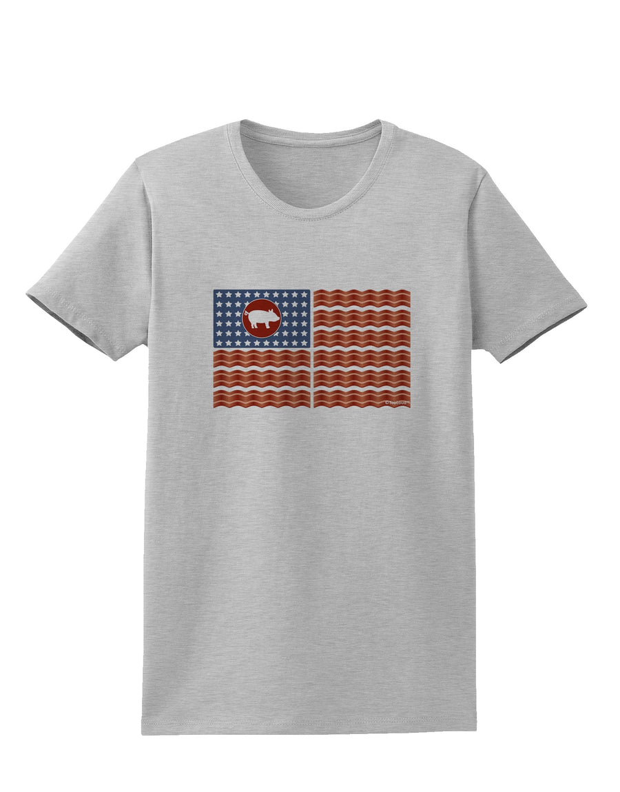 American Bacon Flag Womens T-Shirt-Womens T-Shirt-TooLoud-White-X-Small-Davson Sales