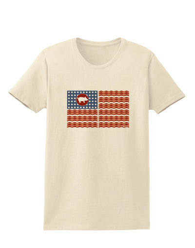 American Bacon Flag Womens T-Shirt-Womens T-Shirt-TooLoud-Natural-X-Small-Davson Sales