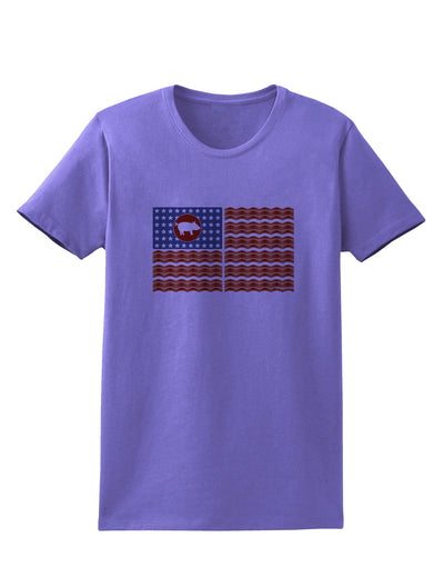 American Bacon Flag Womens T-Shirt-Womens T-Shirt-TooLoud-Violet-X-Small-Davson Sales