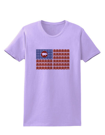 American Bacon Flag Womens T-Shirt-Womens T-Shirt-TooLoud-Lavender-X-Small-Davson Sales