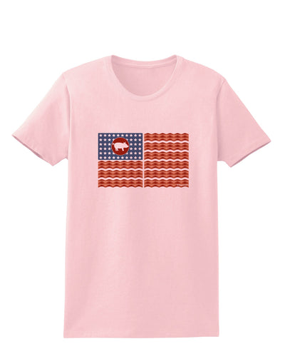 American Bacon Flag Womens T-Shirt-Womens T-Shirt-TooLoud-PalePink-X-Small-Davson Sales