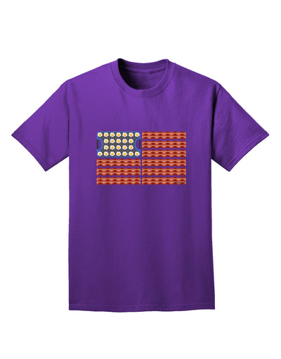 American Breakfast Flag - Bacon and Eggs Adult Dark T-Shirt-Mens T-Shirt-TooLoud-Purple-Small-Davson Sales