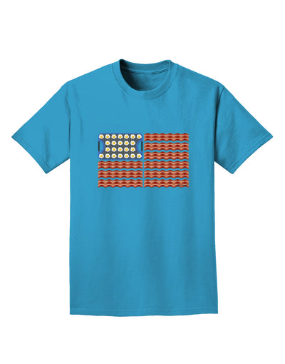 American Breakfast Flag - Bacon and Eggs Adult Dark T-Shirt-Mens T-Shirt-TooLoud-Turquoise-Small-Davson Sales