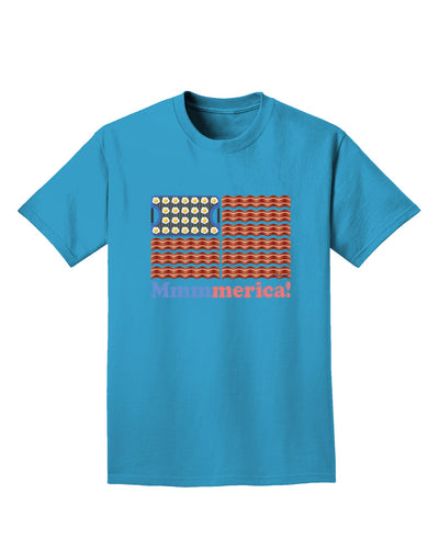 American Breakfast Flag - Bacon and Eggs - Mmmmerica Adult Dark T-Shirt-Mens T-Shirt-TooLoud-Turquoise-Small-Davson Sales