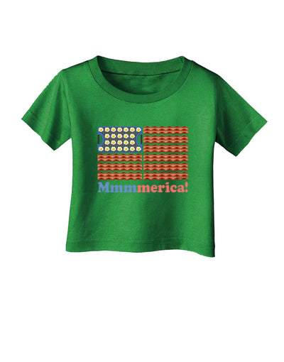 American Breakfast Flag - Bacon and Eggs - Mmmmerica Infant T-Shirt Dark-Infant T-Shirt-TooLoud-Clover-Green-06-Months-Davson Sales