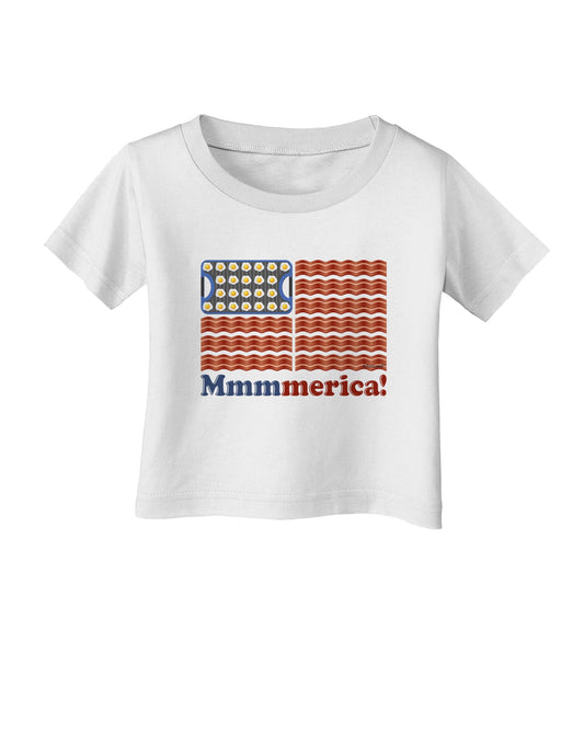 American Breakfast Flag - Bacon and Eggs - Mmmmerica Infant T-Shirt-Infant T-Shirt-TooLoud-White-06-Months-Davson Sales