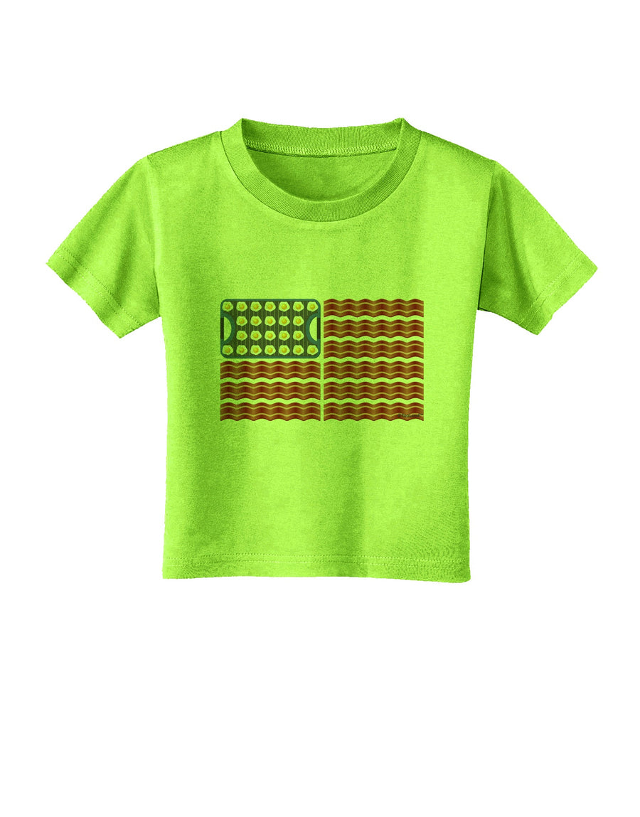 American Breakfast Flag - Bacon and Eggs Toddler T-Shirt-Toddler T-Shirt-TooLoud-White-2T-Davson Sales