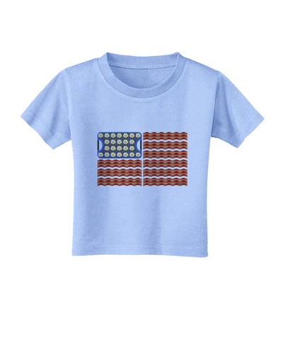 American Breakfast Flag - Bacon and Eggs Toddler T-Shirt-Toddler T-Shirt-TooLoud-Aquatic-Blue-2T-Davson Sales