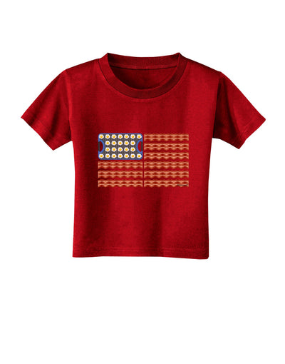 American Breakfast Flag - Bacon and Eggs Toddler T-Shirt Dark-Toddler T-Shirt-TooLoud-Red-2T-Davson Sales