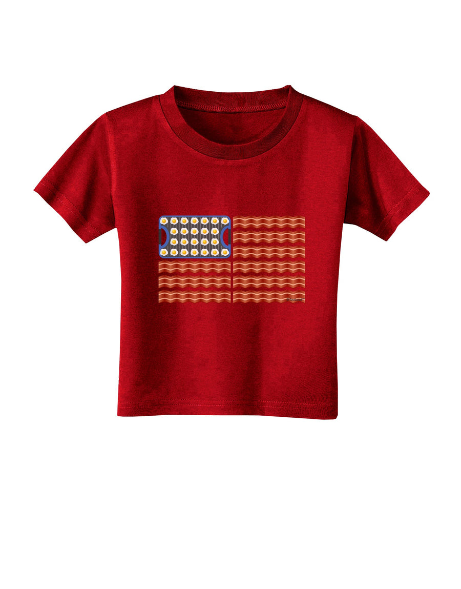 American Breakfast Flag - Bacon and Eggs Toddler T-Shirt Dark-Toddler T-Shirt-TooLoud-Black-2T-Davson Sales