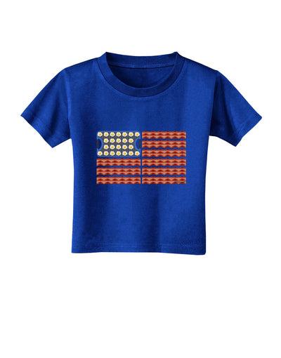 American Breakfast Flag - Bacon and Eggs Toddler T-Shirt Dark-Toddler T-Shirt-TooLoud-Royal-Blue-2T-Davson Sales