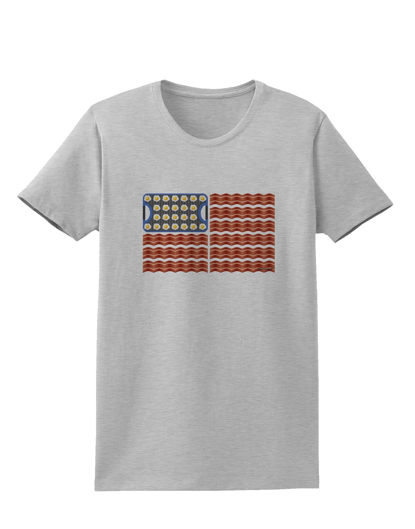 American Breakfast Flag - Bacon and Eggs Womens T-Shirt-Womens T-Shirt-TooLoud-AshGray-X-Small-Davson Sales