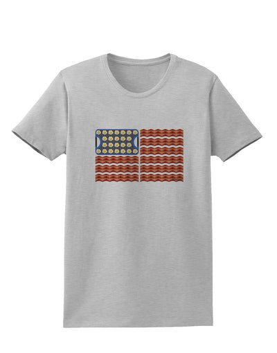 American Breakfast Flag - Bacon and Eggs Womens T-Shirt-Womens T-Shirt-TooLoud-AshGray-X-Small-Davson Sales