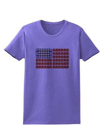 American Breakfast Flag - Bacon and Eggs Womens T-Shirt-Womens T-Shirt-TooLoud-Violet-X-Small-Davson Sales