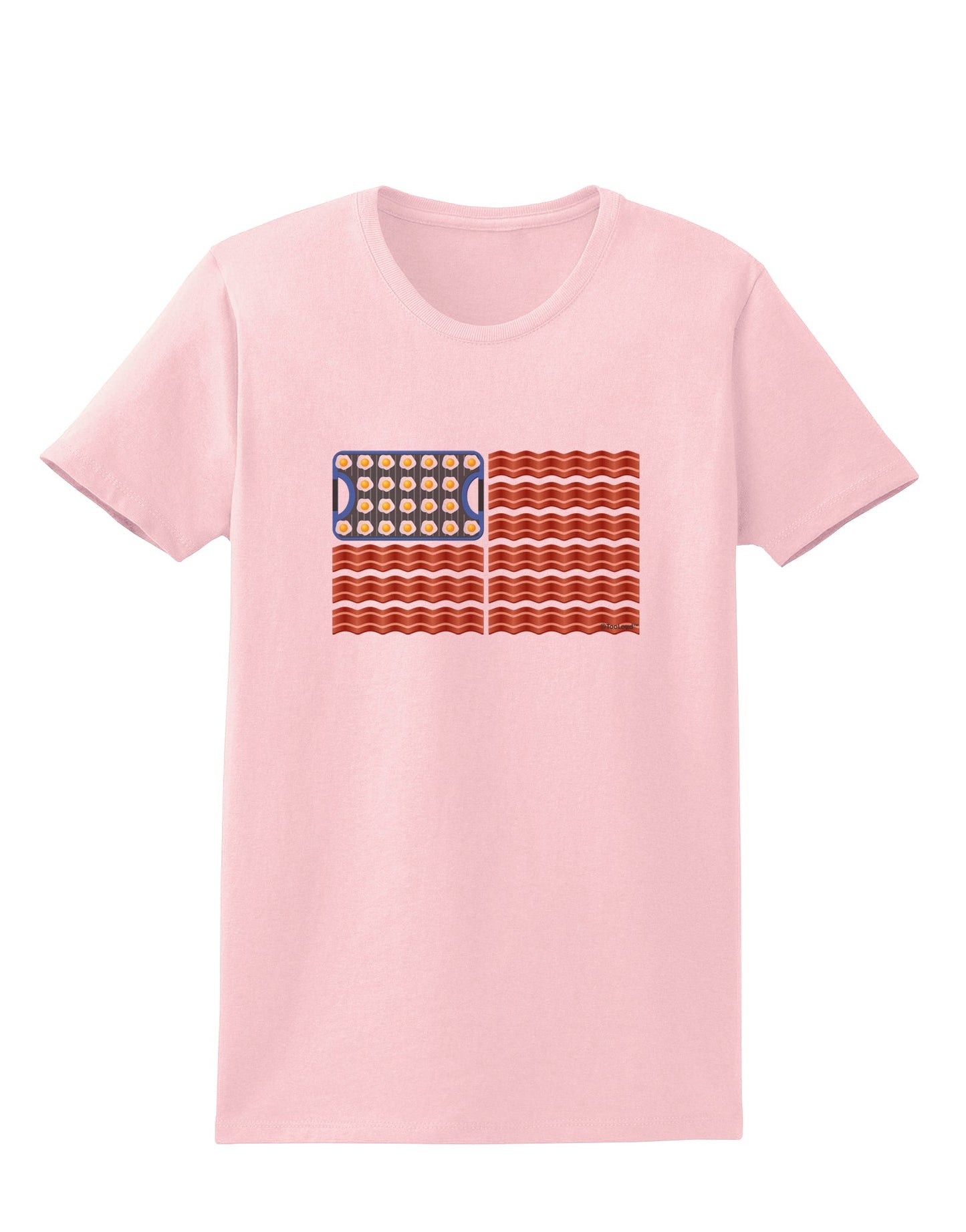 American Breakfast Flag - Bacon and Eggs Womens T-Shirt-Womens T-Shirt-TooLoud-PalePink-X-Small-Davson Sales