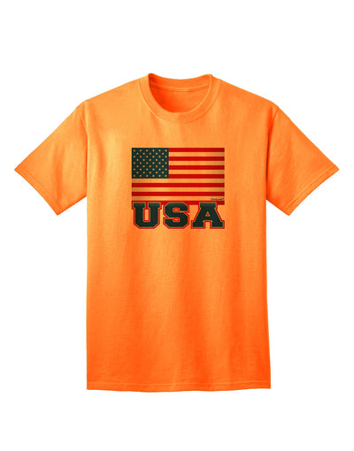 American Flag Adult T-Shirt by TooLoud-Mens T-shirts-TooLoud-Neon-Orange-Small-Davson Sales