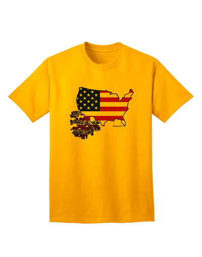 American Flag Adult T-Shirt by TooLoud - A Captivating Addition to Your Wardrobe, Showcasing the Essence of American Roots Design-Mens T-shirts-TooLoud-Gold-Small-Davson Sales